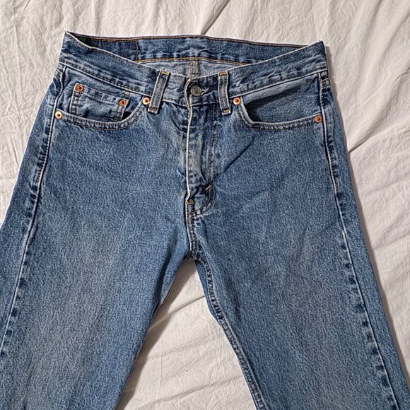 Levis 505 Mens Straight Fit Blue Denim Jeans 29 X 30 Classic Style - Picture 3 of 13